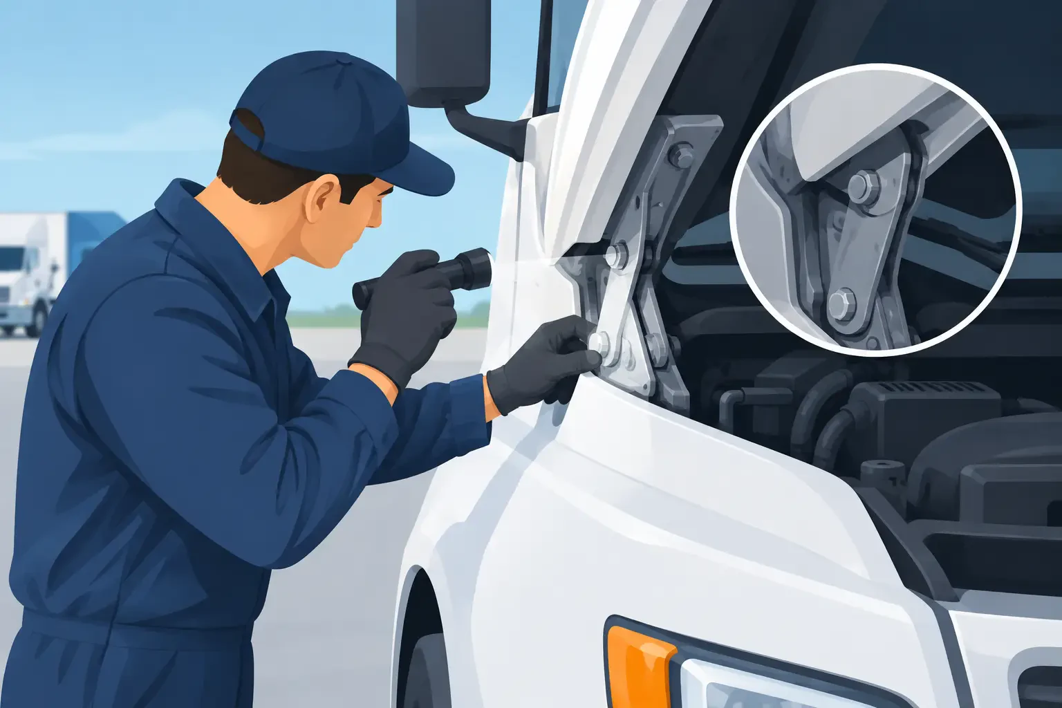 How to Inspect Heavy Truck Hood Hinges Safely
